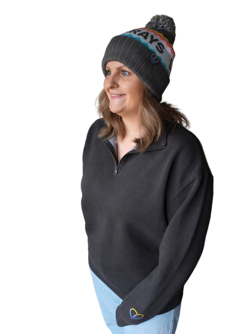 Adult Half Zip - Black